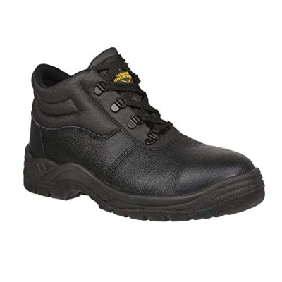 Image of Iron Mountain Unisex Workwear Steel Toecap &amp; Midsole S3 SRC Leather Safety Ankle Boot, Black, UK 9 / EU 43