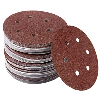 Image of 150mm Sanding Discs 100pcs Assorted Sandpaper 40 80 120 240 400 600 800 1000 1500 2000 Grit 6 Holes for Random Orbital Sander