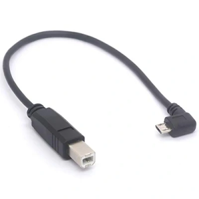 Image of Tomost Angled Micro USB OTG to Standard B Type Printer for Scanner HD Extension Hard Disk (25cm)