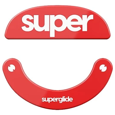 Image of Superglide2 New Controllable Speed Textured Surface Smoothest Mouse Feet Skates Made with Durable Strong Glass for Pulsar X2 Series Wireless Gaming [Red]