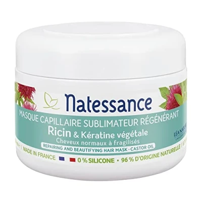 Image of Natessance Naturel Regenerating and Smoothing Castor Oil Plant Derived Keratin Mask, 200 ml