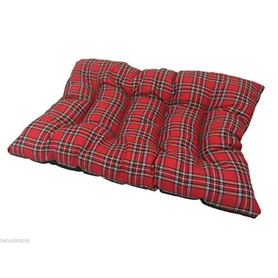 Image of Keto Plastics MEDIUM RECTANGLE RED TARTAN PET CAT/DOG CUSHION DOG BED/FLOOR FLEECE