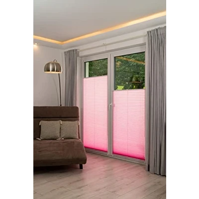 Image of K home Klemmfix Pleated Blinds Pink Width 50 x Length 130
