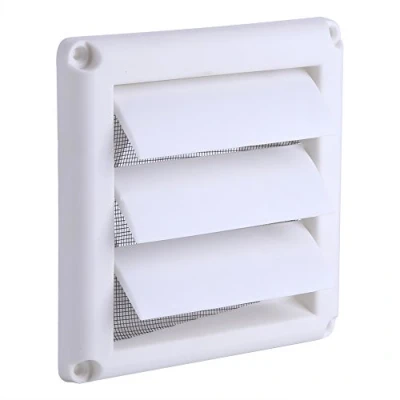Image of Fdit Plastic Dryer Vent Cover Air Grille 3 Flaps Wall Duct Ventilation Grill Louvered with Net Louvre Flyscreen 5.91 x inch