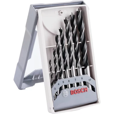 Image of Bosch 2607017034 Professional 7 Piece Robust Line Brad Point Drill Bit Set (for Wood, Accessories for Drivers) , Black/Silver 14.1 x 8.3 2 cm