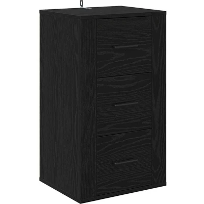 Image of vidaXL Sideboard with Drawer Black oak 40 x 33 70 cm Engineered wood