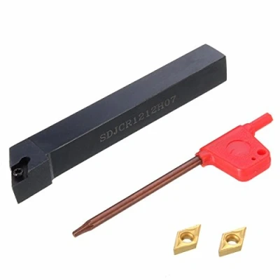 Image of EsportsMJJ SDJCR1212H07 12x100mm Lathe Turning Tool Boring Bar Holder with 2pcs DCMT0702 Inserts