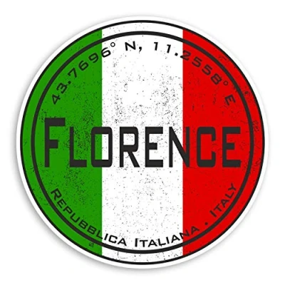 Image of 2 x 10cm Florence Italy Vinyl Stickers Flag Italian Sticker Luggage #20322 (10cm Wide)