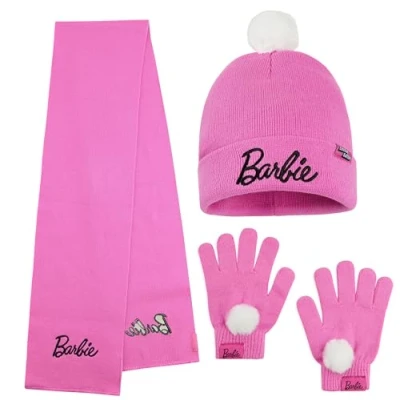 Image of Barbie Girls Winter Accessories Set for School or Travel Cute Gifts