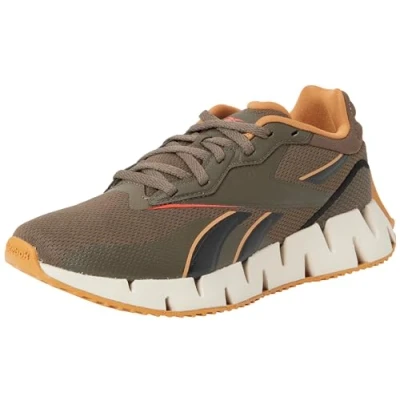 Image of Reebok Unisex Zig Dynamica 4 Sneaker, Grout F23/Pure Grey 8/Court Brown F23 R, 6.5 UK