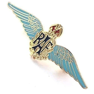 Image of MOD Approved RAF Royal Air Force Sweetheart Wings Blue Enamelled Pin Badge