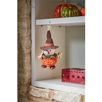 Image of Smart Garden Decorative Hanging Plush Scarecrow Pendant 17cm Autumnal Themed Decoration Mrs Autumn Décor Perfect for Home Living Room