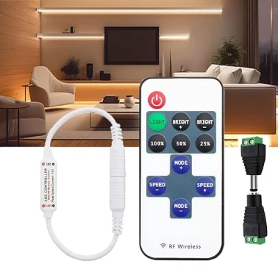 Image of Taikuwu LED Strip Controller RF Remote Control (with Pairing Function) 5.5mm x 2.1mm DC Jack Connector 5V 24V 12A Receiver forSingle Colour 5050 3528 2835 5630