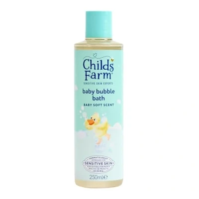 Image of Childs Farm Baby Bedtime Bubble Bath, Soft Scent Gently Cleanses &amp; Soothes Suitable for Newborns with Dry, Sensitive Eczema Prone Skin, 250ml