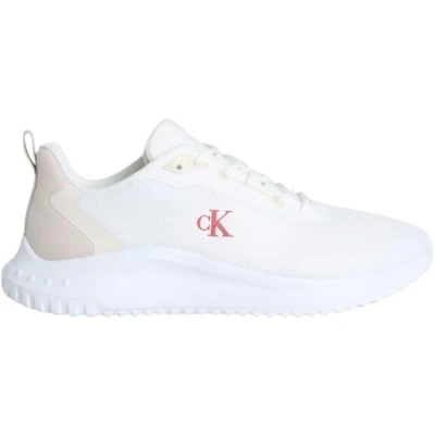 Image of Calvin Klein Jeans Men&#039;s EVA Runner Mix MESH YM0YM01285 Low Top, White (Bright White//Moonstruck/Tandoori), 10