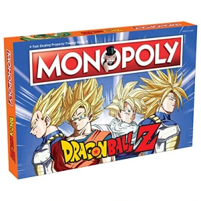 Image of Winning Moves Dragon Ball Z Monopoly Board Game , Tour your favourite characters including Goku, Vegeta and Gohan trade way to success, gifts toys for boys girls aged 8 plus