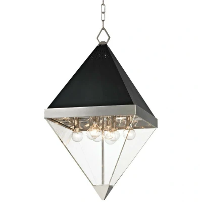 Image of Coltrane 8 Light Pendant Polished Nickel, Acrylic
