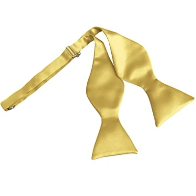 Image of Men&#039;s Italian Satin Self tie Bow Ties (Gold)