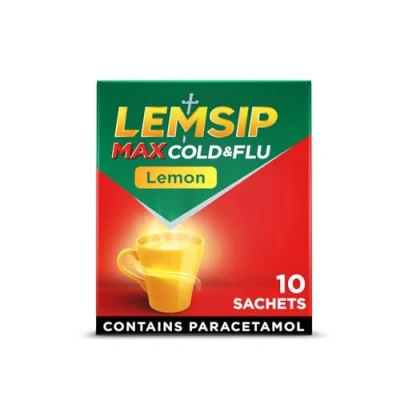 Image of Lemsip Max Cold &amp; Flu Lemon 10 Sachets