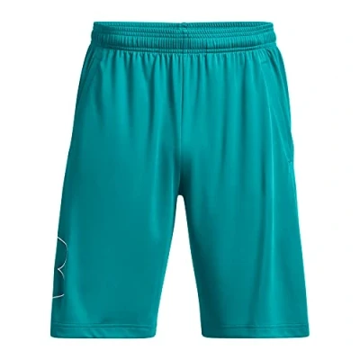 Image of Under Armour Men&#039;s Pantalones Cortos Tech Graphic Board Shorts, (722) Coastal Teal / White, S