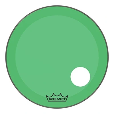 Image of Remo Powerstroke P3 Colortone Green Bass Drumhead, 26&quot;, 5&quot; Offset Hole