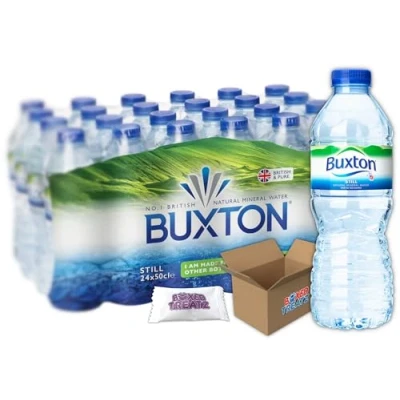 Image of Buxton Still Natural Mineral Water Healthy Drink Pure &amp; 500ml (Pack of 24) Boxed Treatz