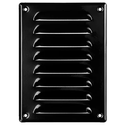 Image of LIRAST 140x190mm Vent Cover Black 5.5x7.5 inch Wall with Insect Mesh Round Ceiling Soffit Vents External Metal Ventilation Grilles Air Covers for Walls