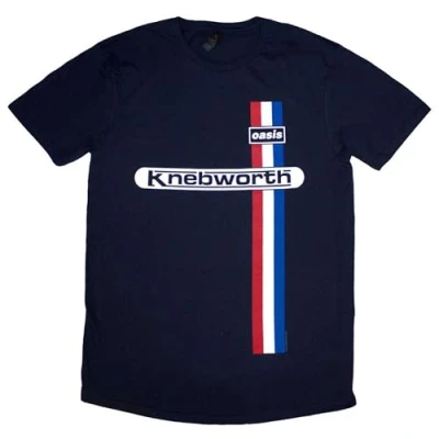 Image of Rock Off officially licensed products Oasis Knebworth Vertical Stripe T Shirt L Navy