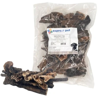 Image of Express Pet Supplies Buffalo Tripe Sticks for Dogs 15cm (6 Inches) 100% Natural Air Dried Dog Treat Low Fat High Protein Grain &amp; Gluten Free (500g)