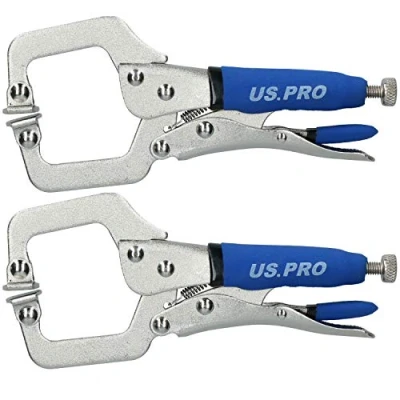 Image of 6 Welding Locking C Clamps Adjustable Fastener with Quick Release Grip 2 Pack
