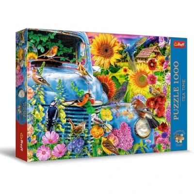 Image of Trefl Premium Plus Quality Tea Time Puzzle Rural Idyll, Singing Birds 1000 Pieces, Series of Painted Nostalgic Images, for Adults and Children from 12 Years