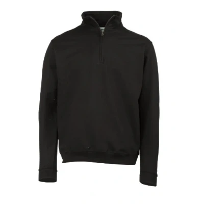 Image of AWDis Men&#039;s Sophomore 1/4 Zip Sweat Sweatshirt, Black (Jet Black), Large