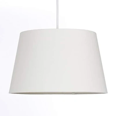 Image of Cream Tapered Drum Shade for Ceiling and Table Lamp 14 Inch