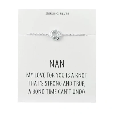 Image of Philip Jones Sterling Silver Nan Quote Knot Bracelet
