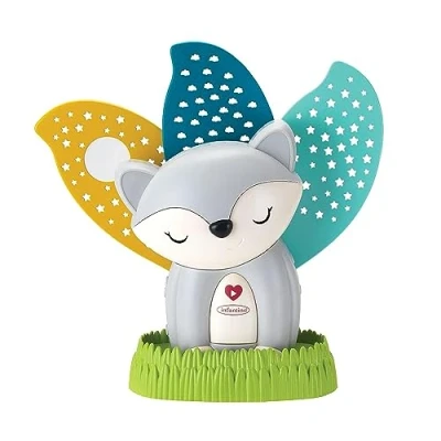 Image of Infantino 2 in 1 Musical Soother &amp; Night Light Projector Kids Animated Colorful Projections Soothing Animal for Baby 5 Lullabies and 3 Nature Sounds from 0 Months