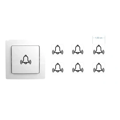 Image of Bell Sticker Set of 6 Stickers Alarm (RP1/2) (15 mm)