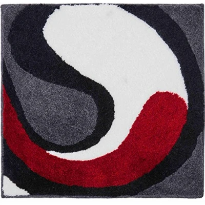 Image of Grund Designer Bath Mat COLANI, Ultra Soft and Absorbent, Anti Slip, 5 Years Warranty, Colani 7B, Small 60x60 cm, Gray White