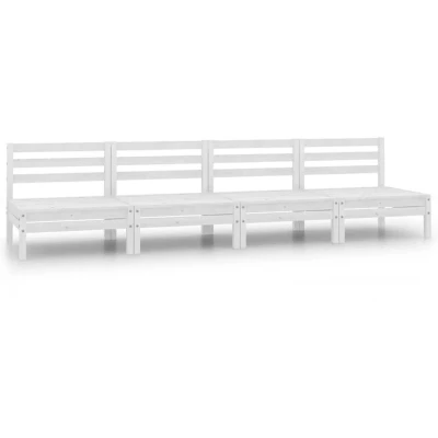 Image of vidaXL Garden Middle Sofas 4 pcs White Solid Pinewood