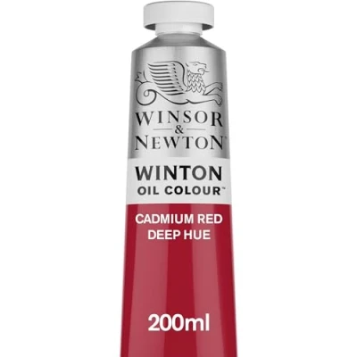 Image of Winsor &amp; Newton Winton 200ml Oil Colour Cadmium Red Deep Hue,1437098