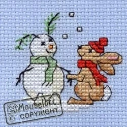 Image of Mouseloft Stitchlet Christmas Cross Stitch Kit &quot;Snowbunny&quot;