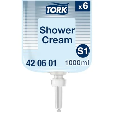 Image of Tork Shower Cream Liquid S1, Unisex Fragrance, 6 x 1000ml, 420601