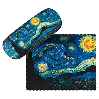 Image of VON LILIENFELD Glasses Case Vincent van Gogh: Starry night Present Cleaning Cloth Spectacle Cases Lightweight Stable Art