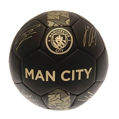 Image of Manchester City FC Phantom Signature Soccer Ball (1) (Matt Black/Gold), Matt Black/Gold, 1