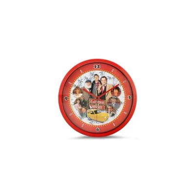 Image of Sporting Profiles Only Fools and Horses Official Round Battery Operated Wall Clock Del Boy Trotter all the Cast