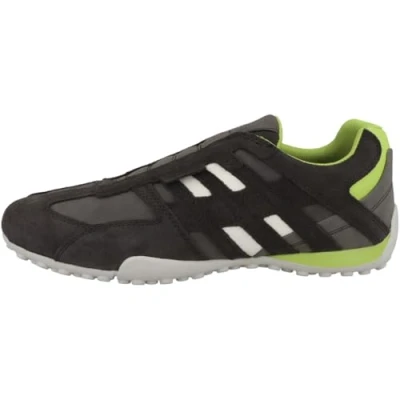 Image of Geox Men&#039;s Uomo Snake B Sneaker, Graphite Lime Green, 7 UK