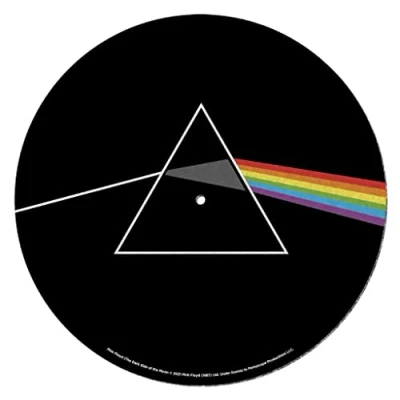 Image of Pyramid International Pink Floyd Turntable Record Slip Mat for Mixing, DJ Scratching and Home Listening (Dark Side of the Moon Design) Official Merchandise