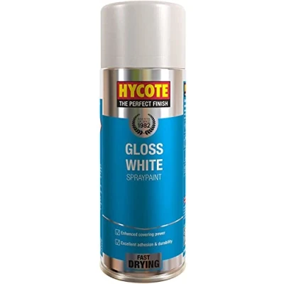 Image of Hycote Colour Spray Paint XUK032 Gloss White 400ml x 8