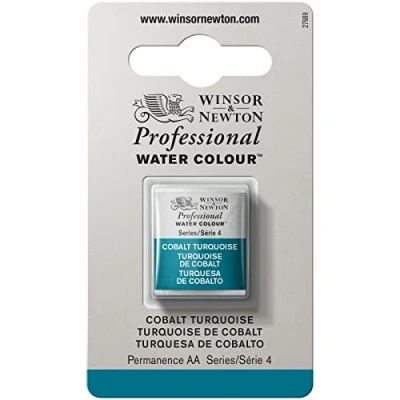 Image of Winsor &amp; Newton Professional Watercolour Paint, Artist Quality, Finest Pigments, Cobalt Turquoise, Half Pan