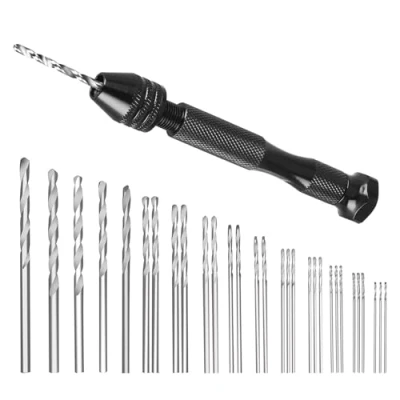 Image of 31 Pieces Hand Drill Bit Set with Precision Pin Vise (0.5 3mm), Micro Twist Bits for Delicate Manual Work, Electronic Assembling and Model Making, Drilling Holes, Woodworking Jewelry DIY