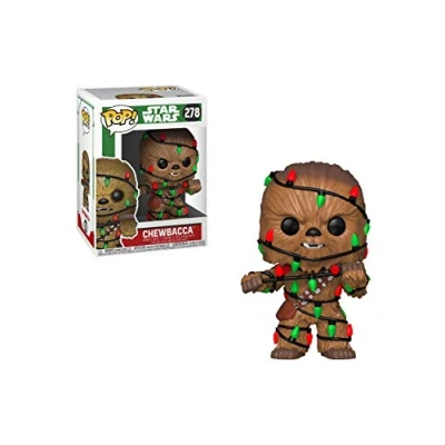 Image of Funko POP! Bobble: Star Wars: Holiday Chewbacca With Lights Collectable Vinyl Figure Gift Idea Official Merchandise Toys for Kids &amp; Adults Movies Fans Model Collectors